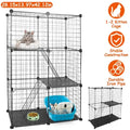 3 Tier Cat Playpen Cage Metal Indoor Cat House Detachable Kitten House with 3
