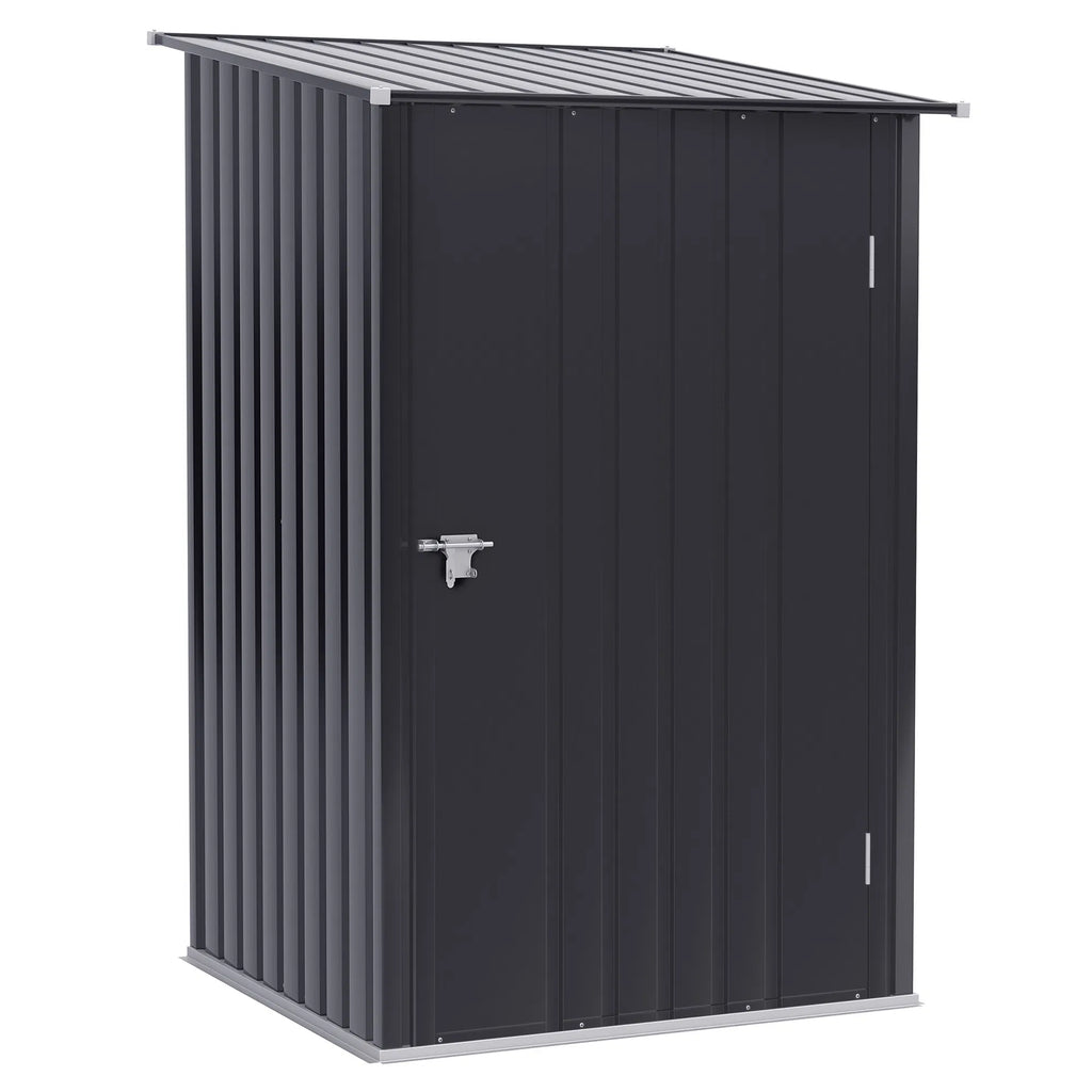 Garden Tool Storage Shed Small Steel Shed with Lockable Door for Garden & - Image 5