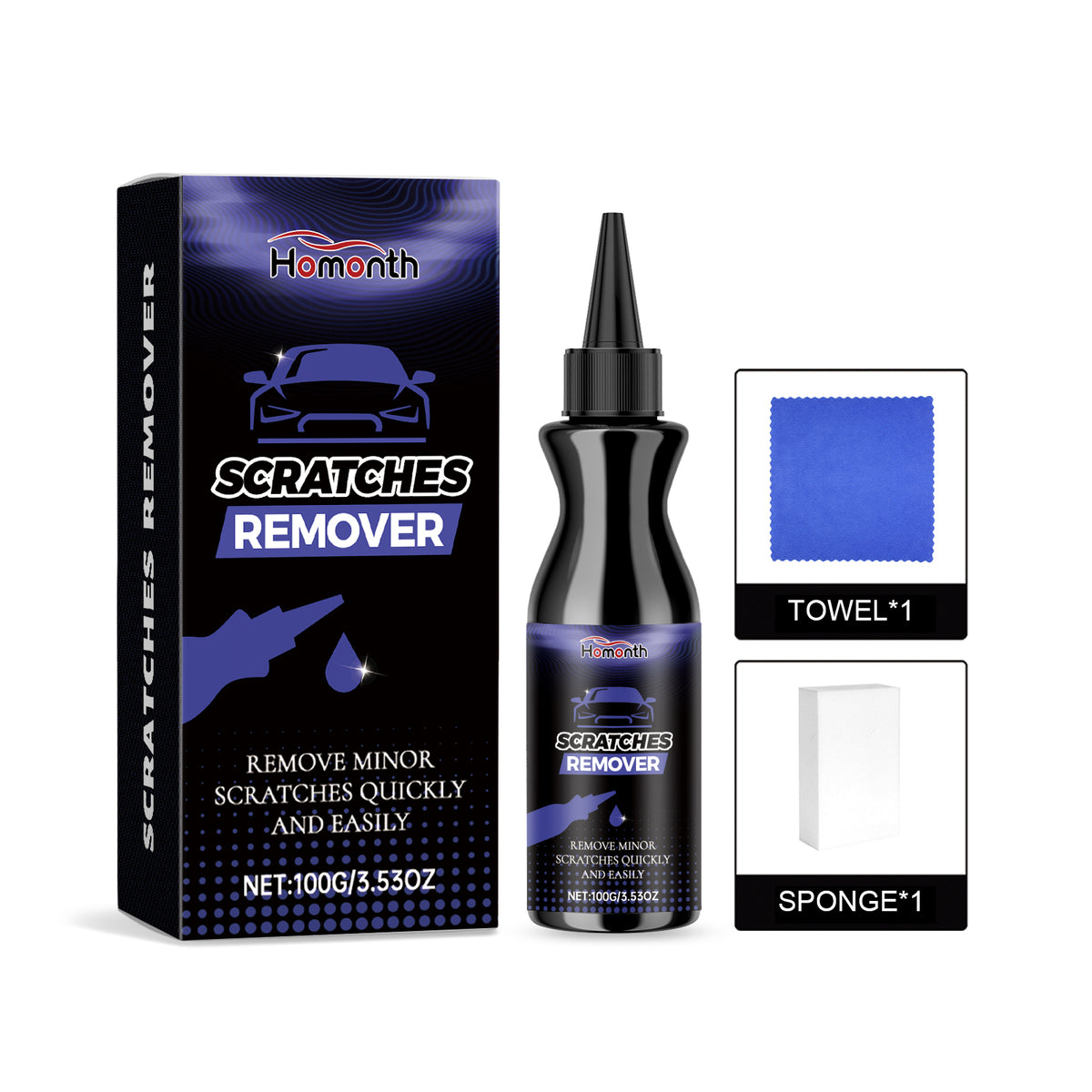 Car Paint Scratch Care Kit Cleaning Restoration Gloss Maintenance Set - Image 2