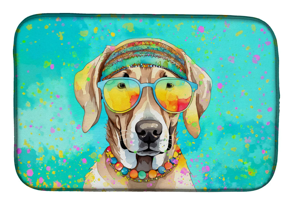 Weimaraner Hippie Dawg Dish Drying Mat Absorbent Dish Drying Mat Pad for