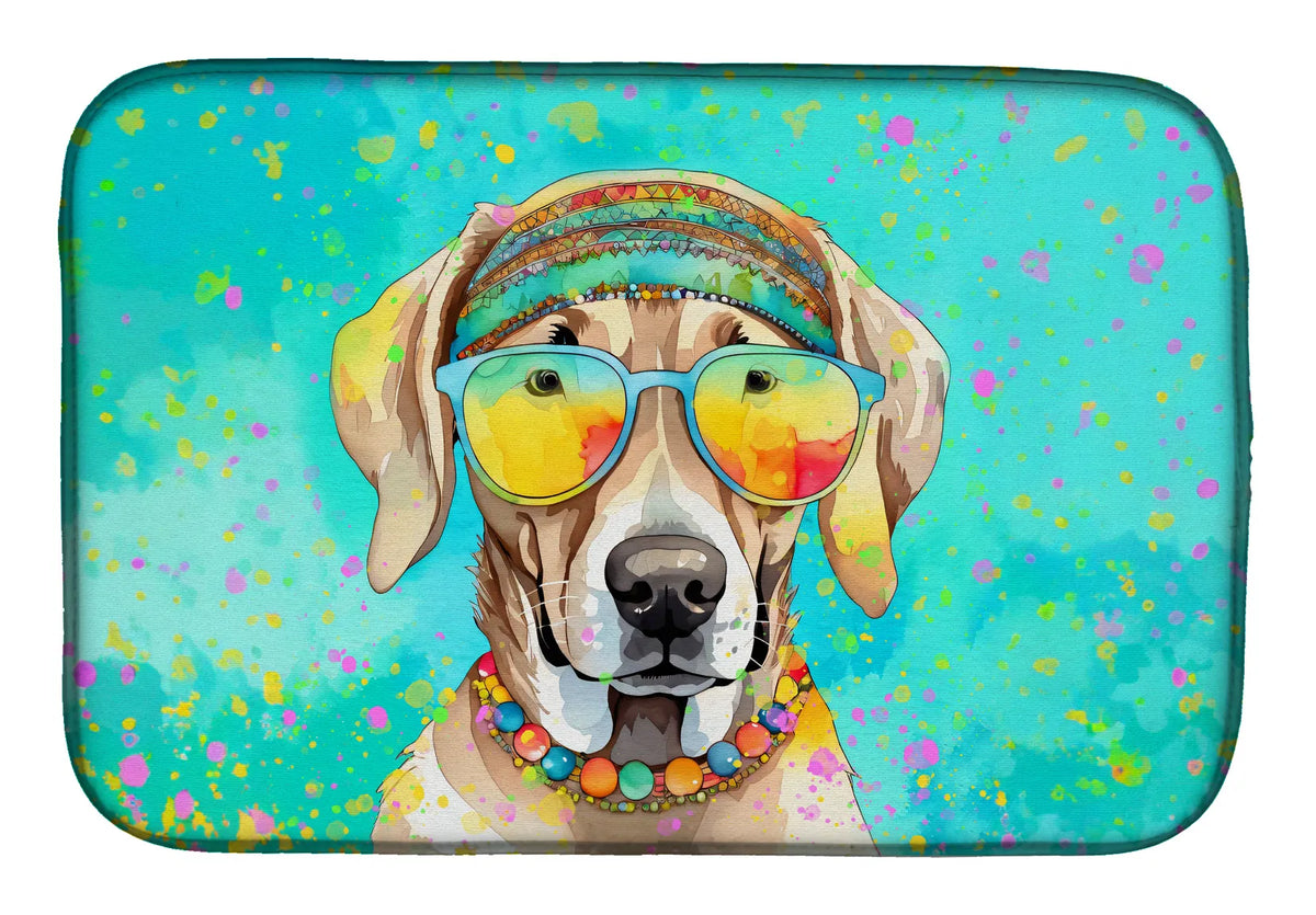 Weimaraner Hippie Dawg Dish Drying Mat Absorbent Dish Drying Mat Pad for