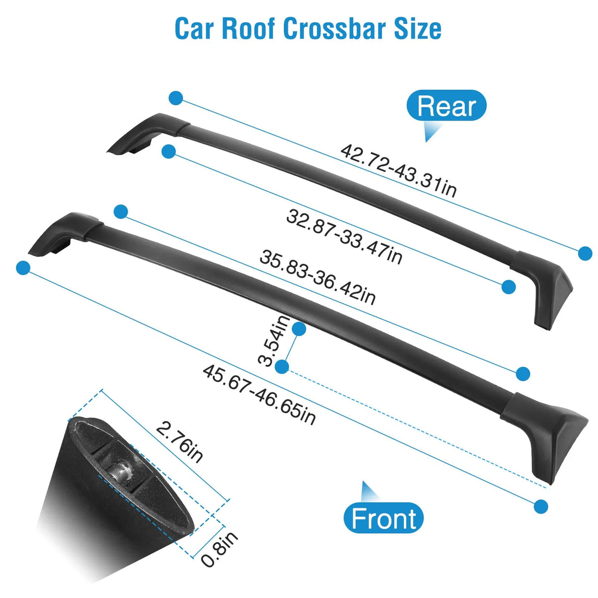 Car Roof Rack Cross Bars Aluminum Alloy Cargo Carrier Rooftop Crossbars Fit for