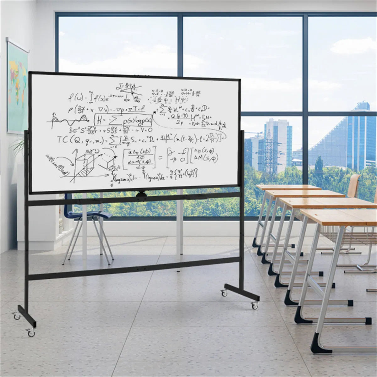 360° Rotating Double Sided Magnetic Whiteboard 182.88×91.44cm Writing Surface - Image 3