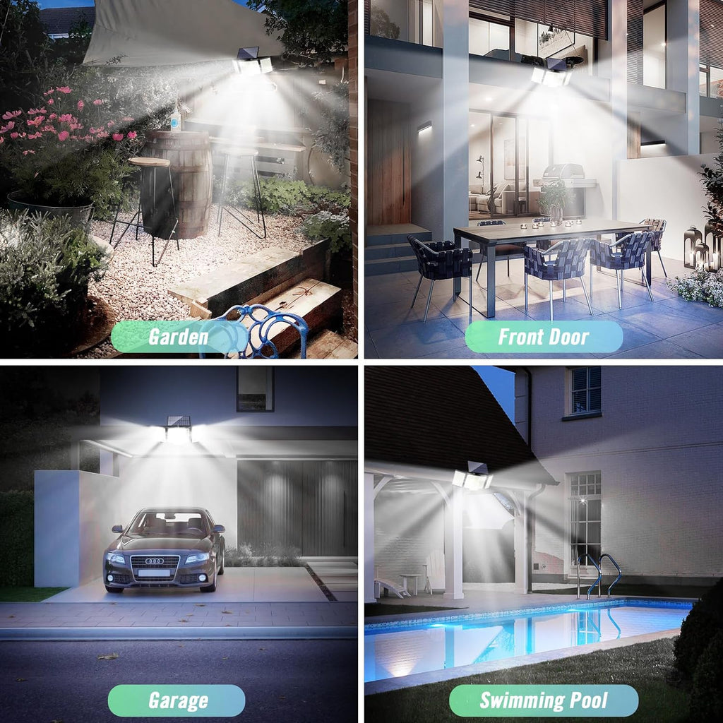 1 2 Pack Solar Lights Outdoor 348 LED Motion Sensor Lights With Remote Control - Image 5