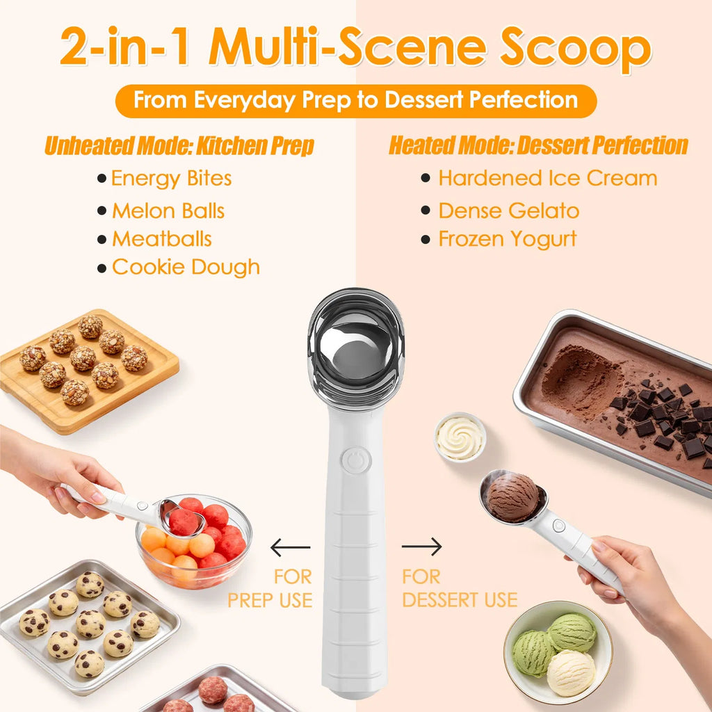Heated Ice Cream Scoop Rechargeable Electric Ice Cream Scooper IP66 Waterproof - Image 2