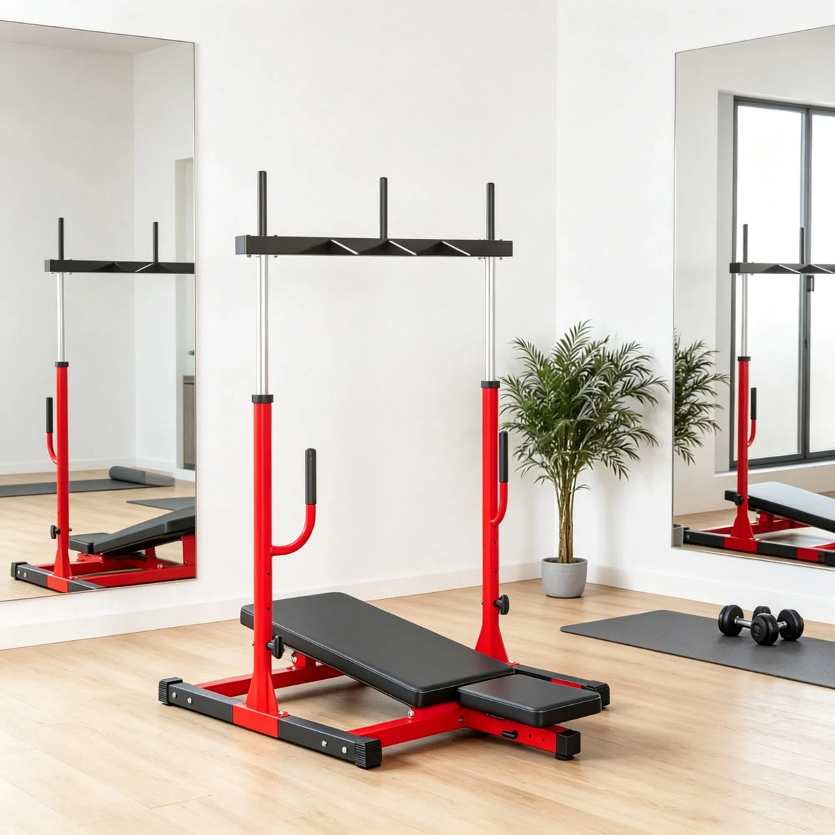 Heavy Duty Red Vertical Leg Press Machine with Adjustable Leg Back & Head - Image 5