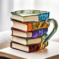 Painted Book Mug 3D Painted Book Coffee Cup