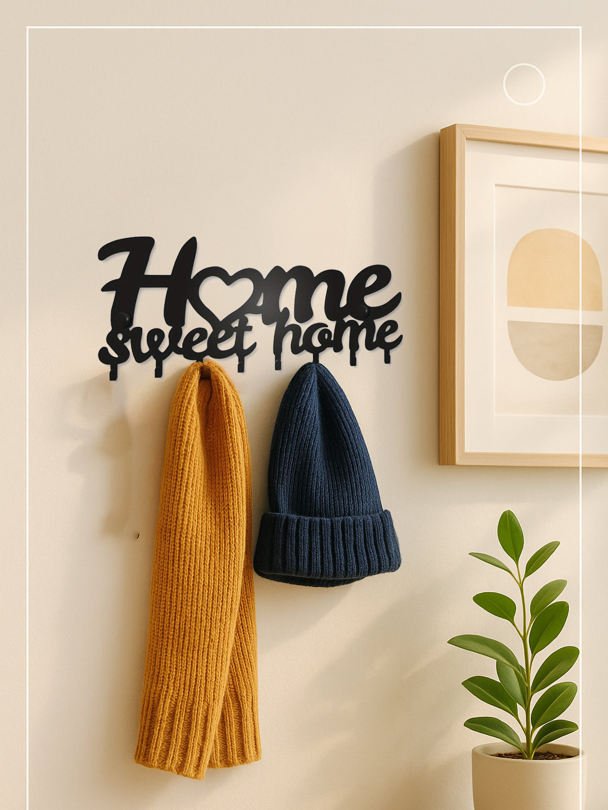 sleek adhesive key holder metal main view