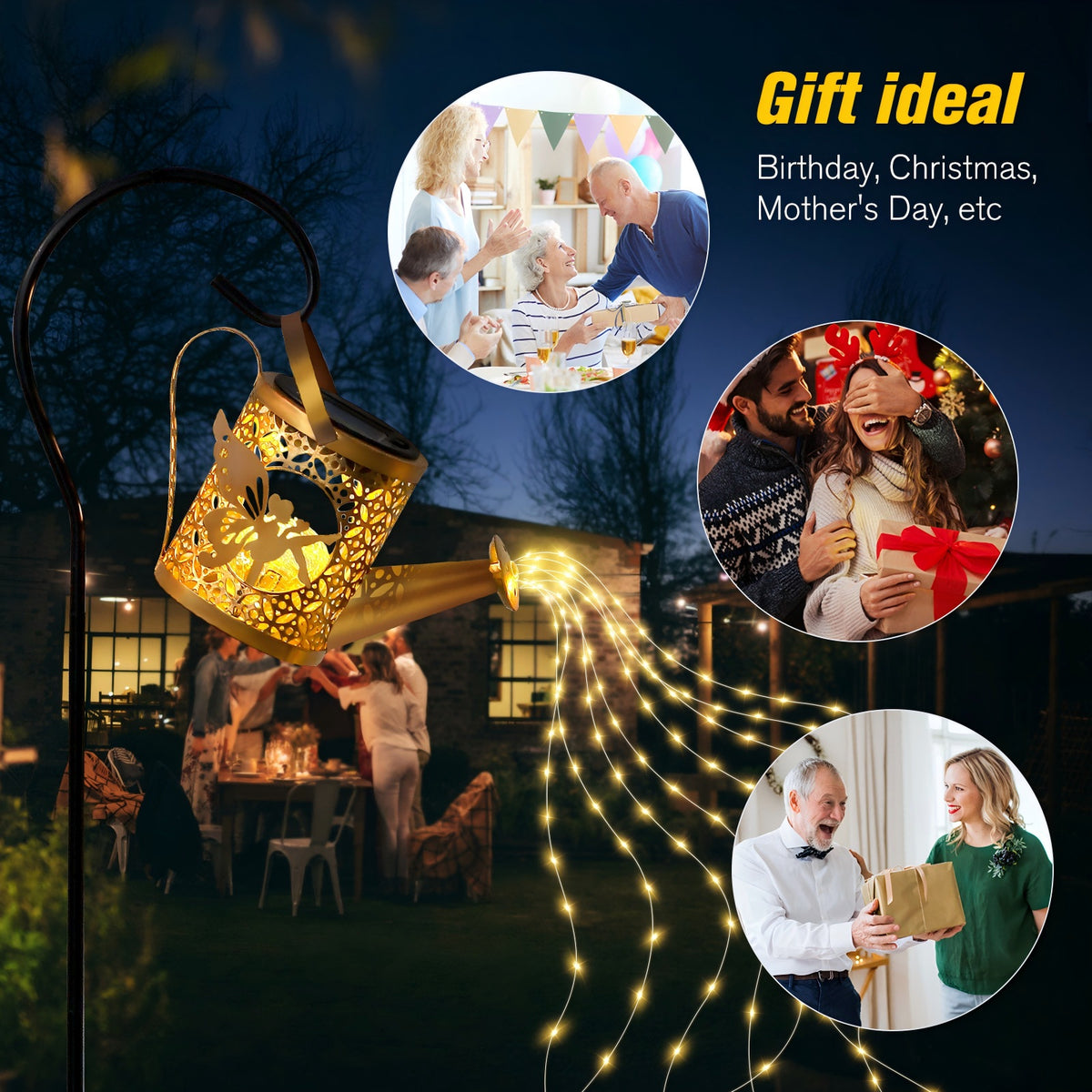 Solar Garden Lights Outdoor Decoration Metal Solar Watering Can Lights Outdoor - Image 4