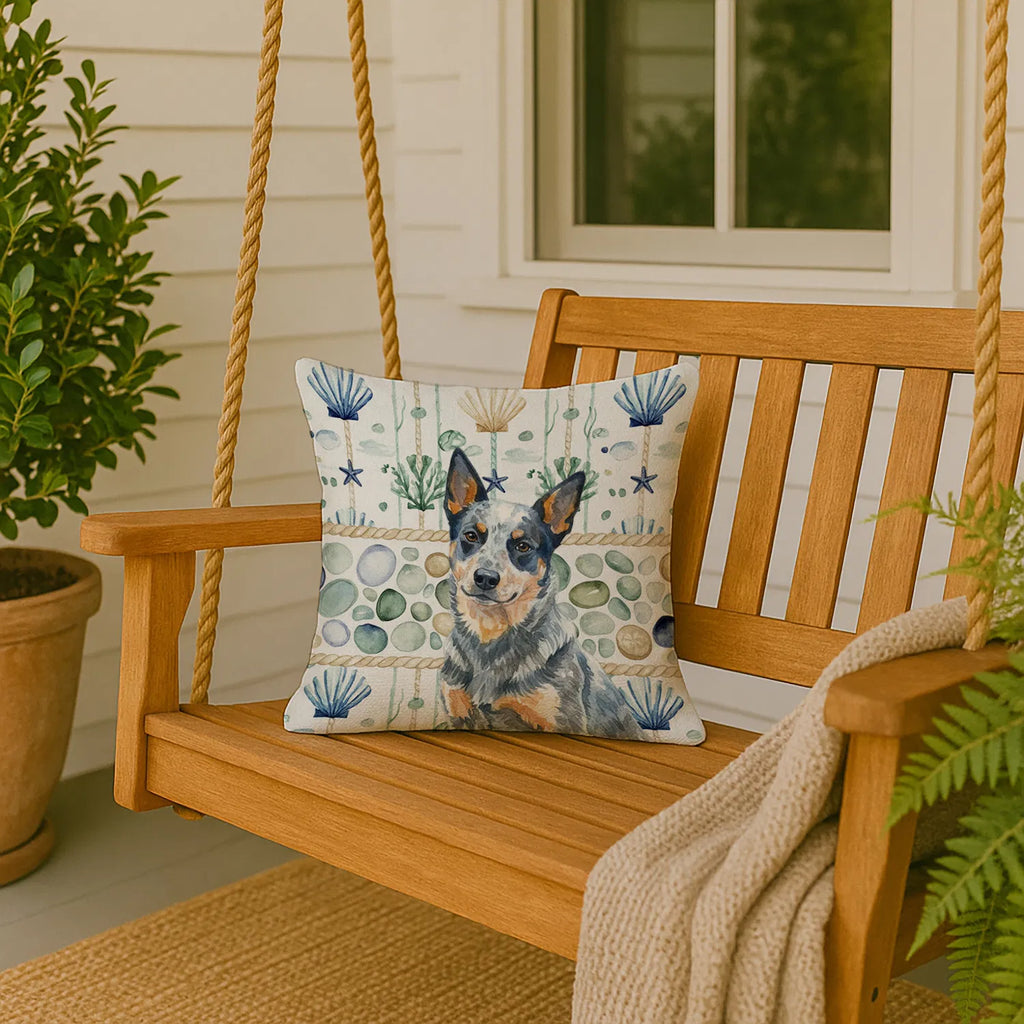 Blue Heeler Australian Cattle Dog Coastal Sea Glass Throw Pillow Decorative - Image 5