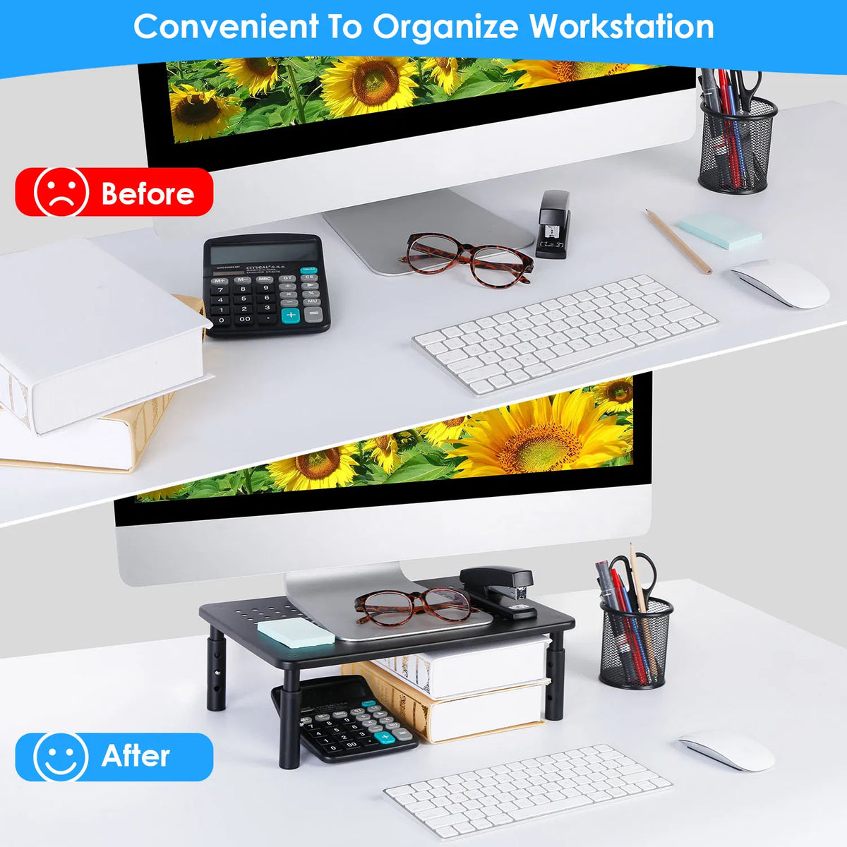 adjustable monitor riser stand 3level dimensions and features