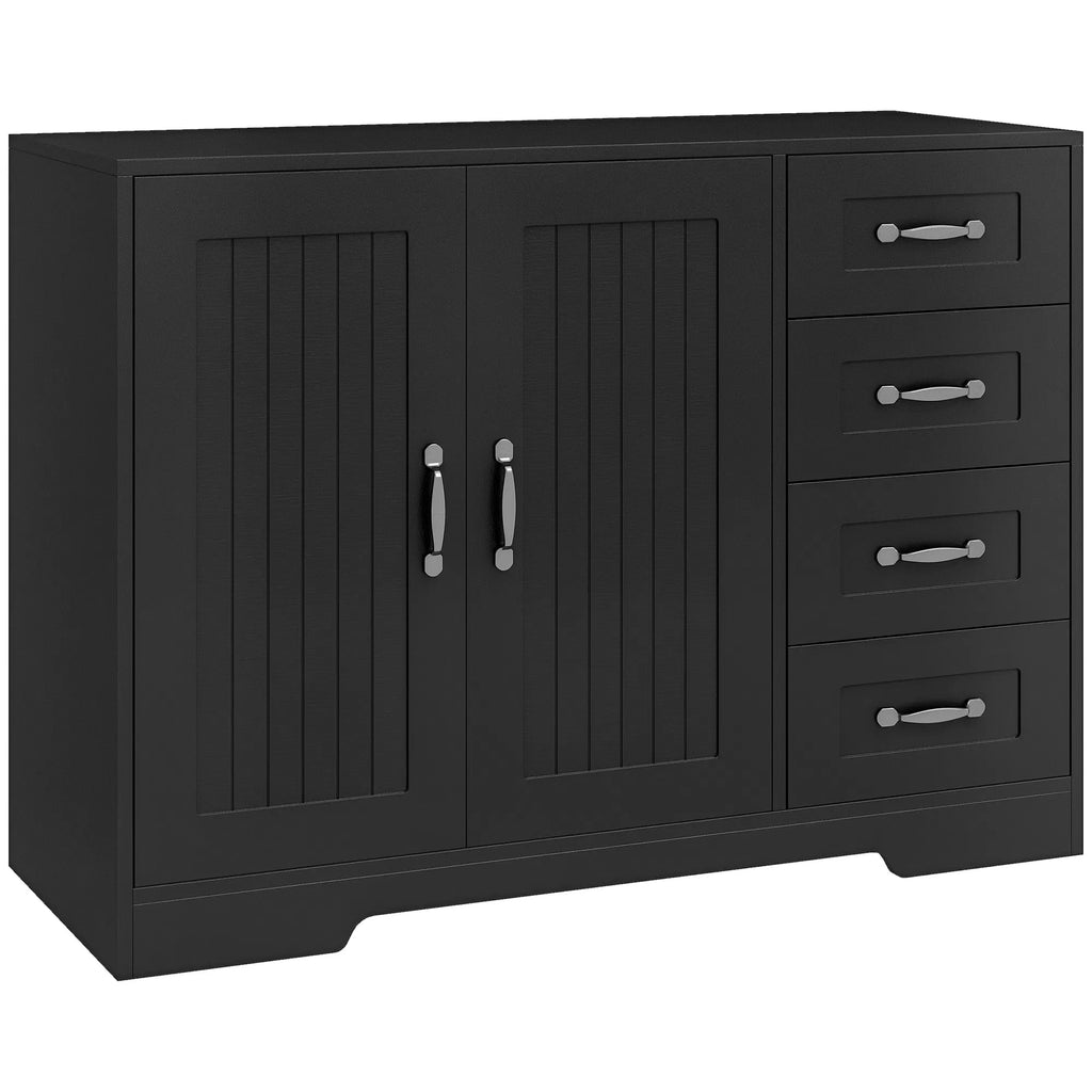 Modern Sideboard Buffet Cabinet with 4 Drawers and 2 Beadboard Doors Kitchen - Image 3