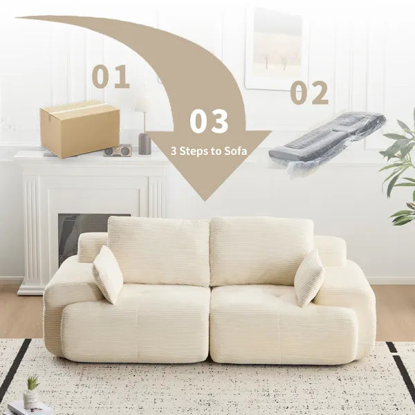 Modern Memory Foam Compressed Sofa 2 Seater Large Sectional Couches for Living - Image 4