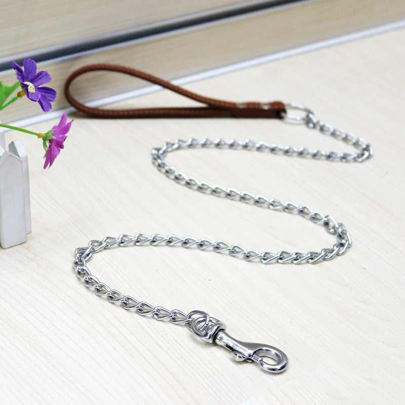Dog Traction Iron Chain PU Handle Metal Chain - Image 5