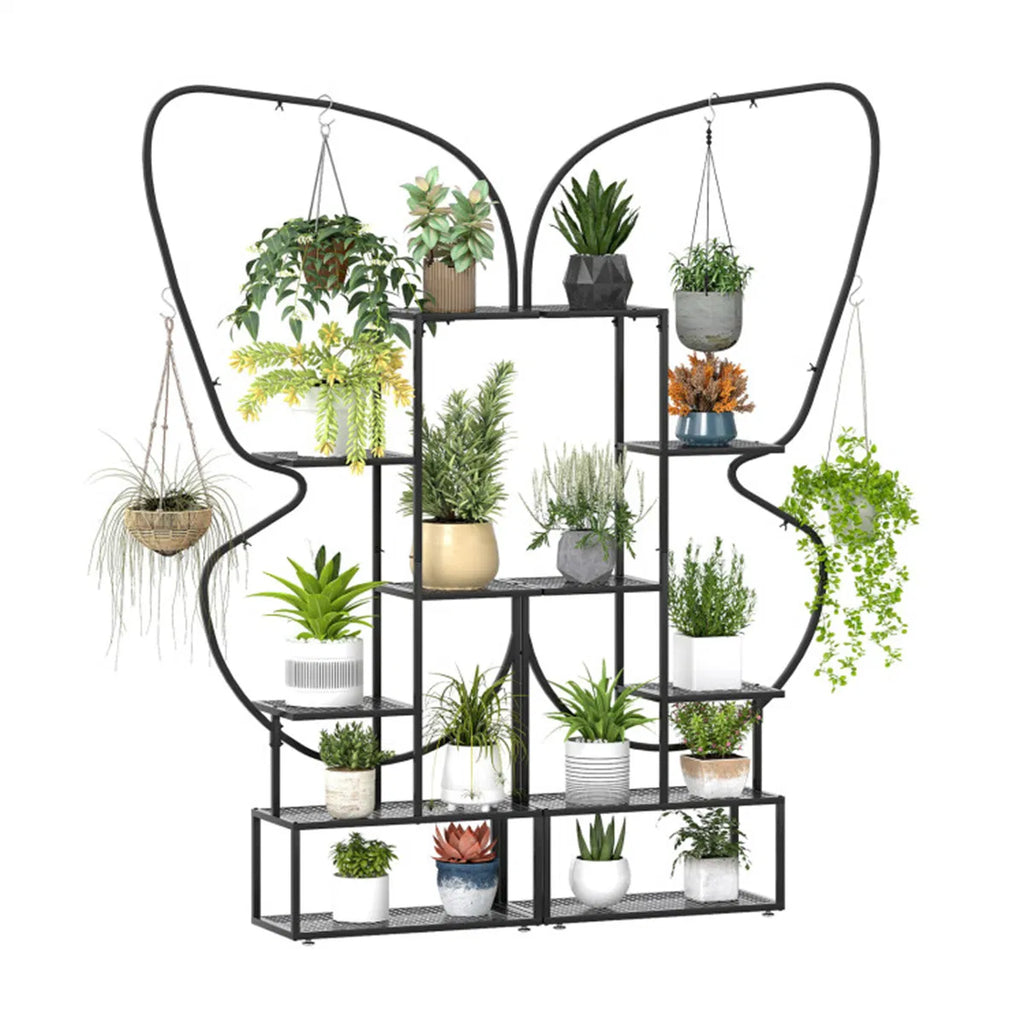Butterfly Shape Metal Plant Stand Pack With Hanging Hooks Adjustable - Image 5