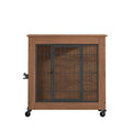 27 2" Dog Crate Furniture With Wheels For Small Dogs Heavy Duty Kennel Indoor