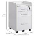3 Drawer File Cabinet with Lock and Edged Top Lockable Filing Cabinet on