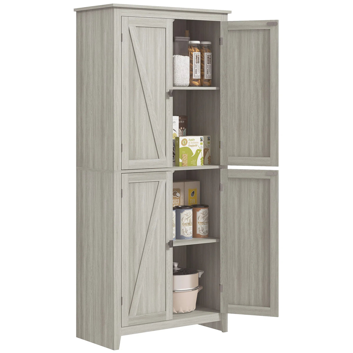 72" Freestanding Storage Cabinet Kitchen Pantry Cabinet with Doors and Shelves - Image 3