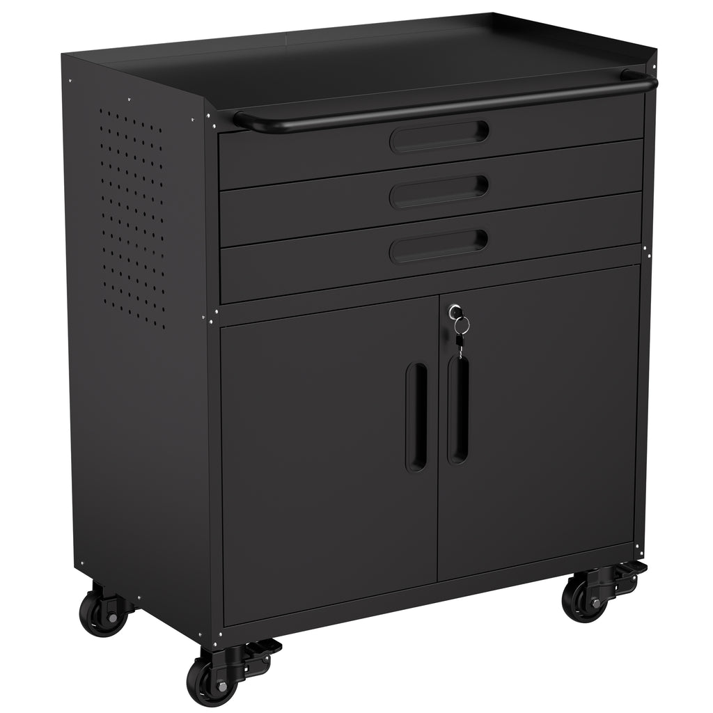 34.3 Rolling Metal Tool Cabinet Heavy Duty Garage Storage With Lockable Doors - Image 5