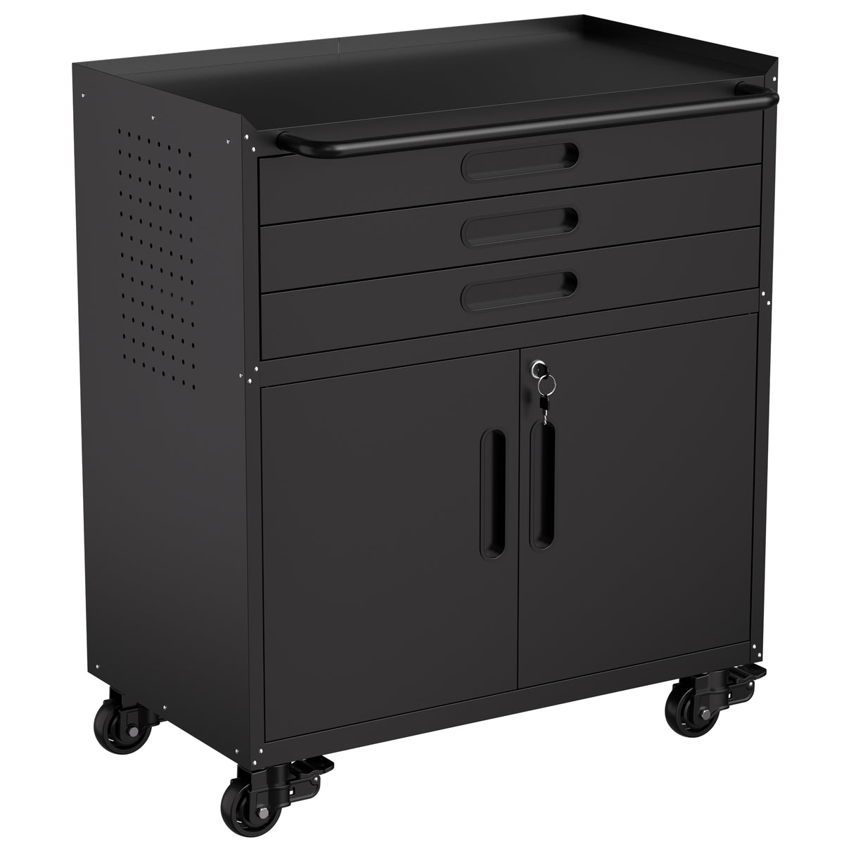 34.3 Rolling Metal Tool Cabinet Heavy Duty Garage Storage With Lockable Doors - Image 5