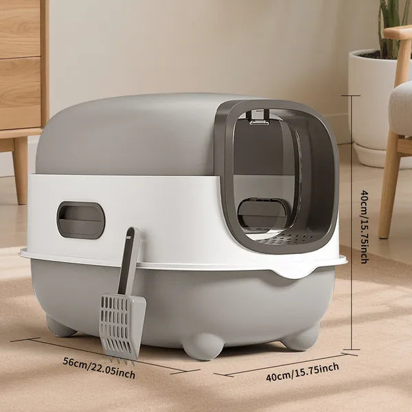 High Capacity Enclosed Cat Litter Box & Odor Lock Scratch Resistant Ideal For - Image 5