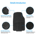 3Pcs Automotive Floor Mats Set Front Rear PVC Rubber Floor Mats Heavy Duty