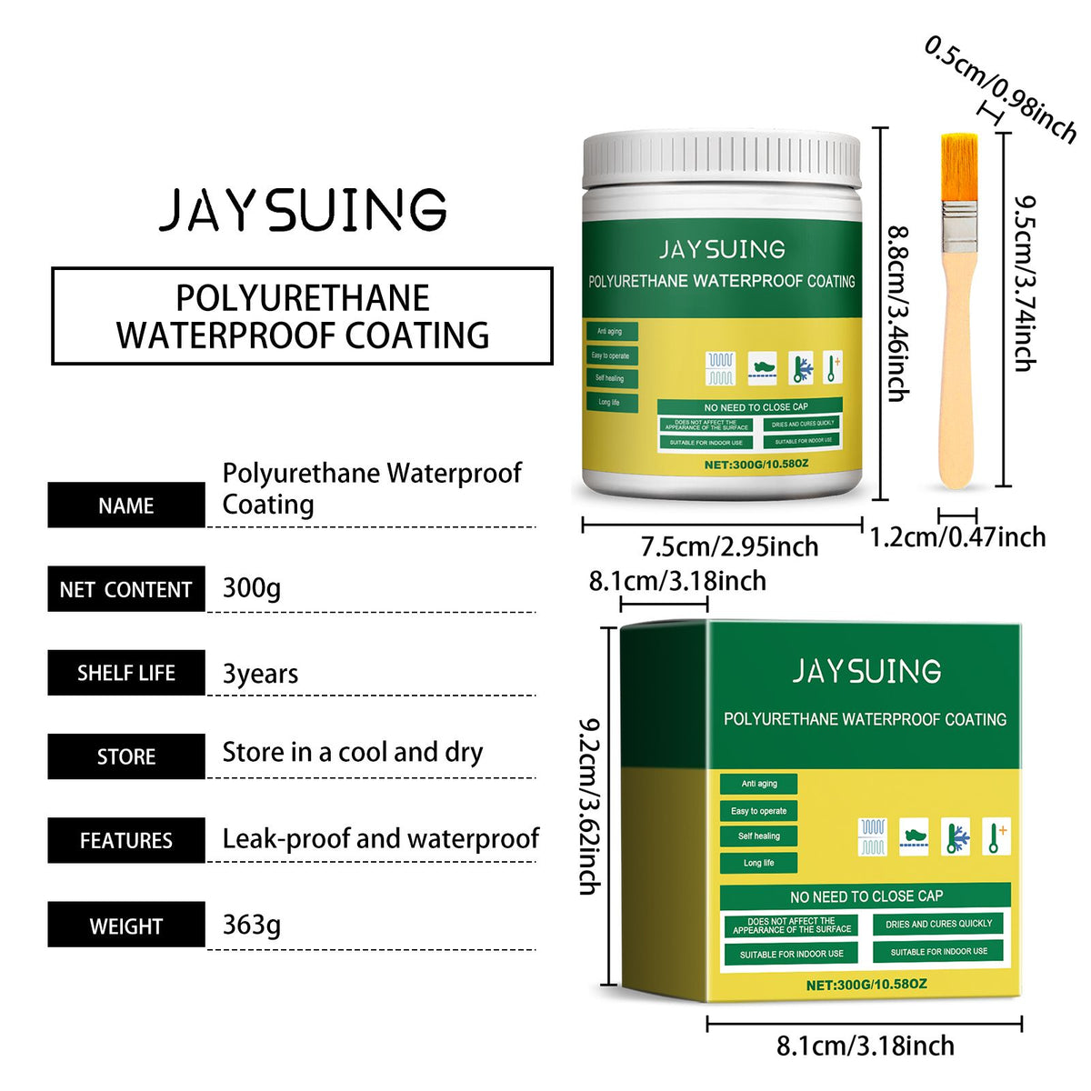 JAYSUING Clear Waterproof Repair Adhesive Kit 300 g Kit - Image 5