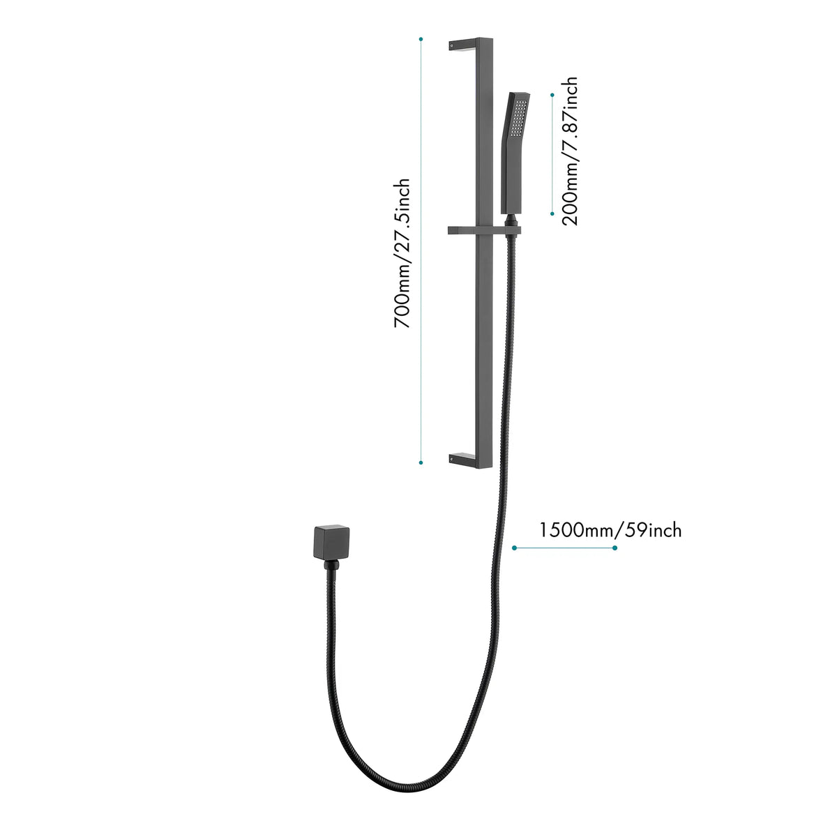 Eco Performance Handheld Shower with 28 Inch Slide Bar and 59 Inch Hose - Image 3