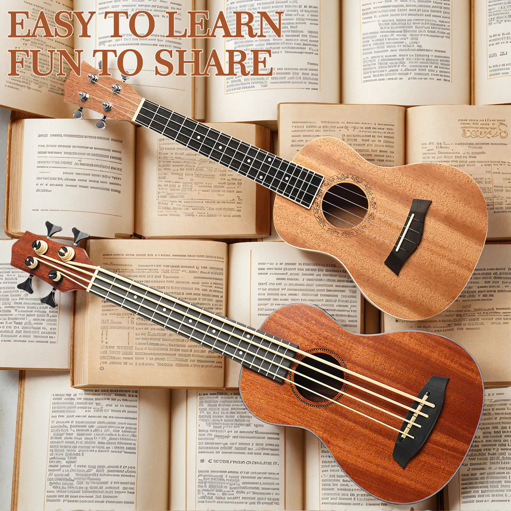 30 inch ukulele bass mahogany body with EQ comes with cotton bag capo strap - Image 3