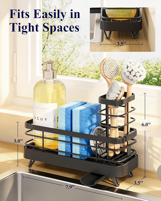kitchen sink sponge holder organizer packaging and components