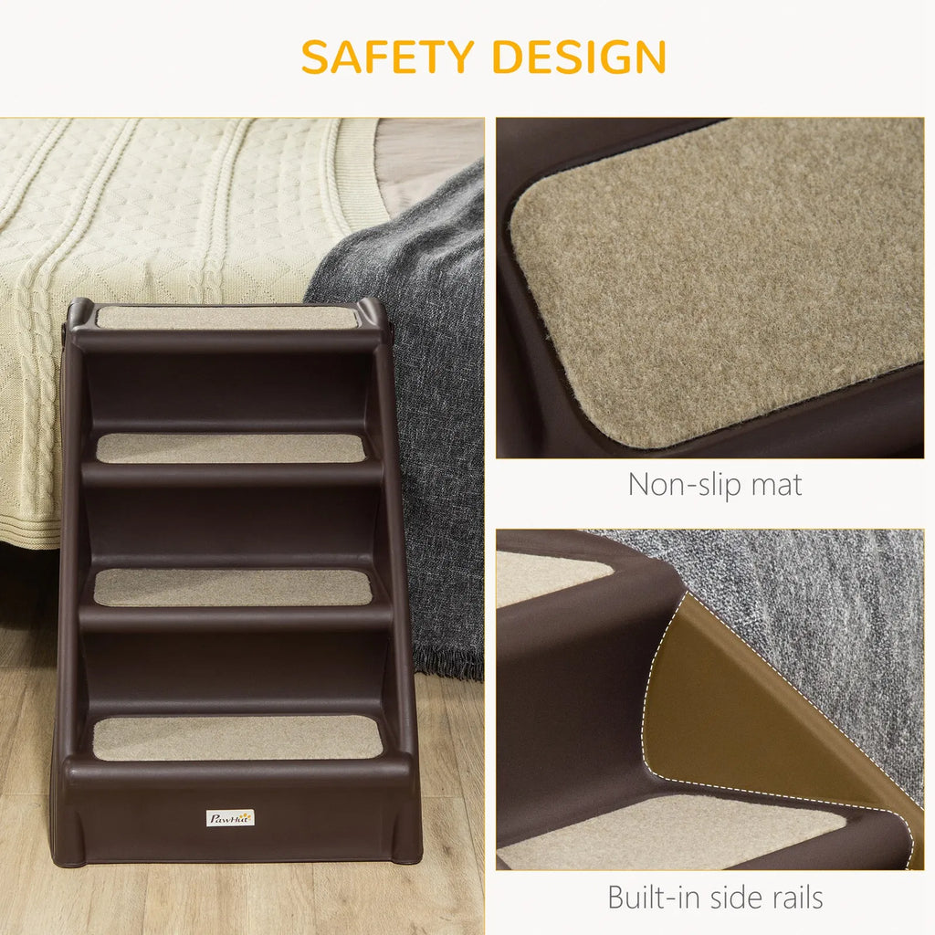 4 Level Portable Pet Stairs Foldable Dog Ramp Lightweight Cat Steps with - Image 3