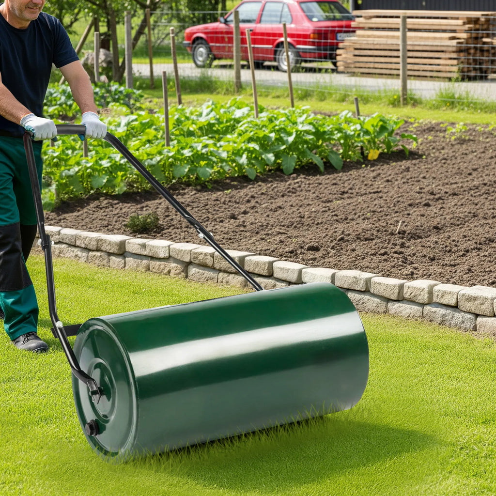 24in Heavy Duty Steel Lawn Roller Garden Roller Can Be Filled with Water or - Image 5