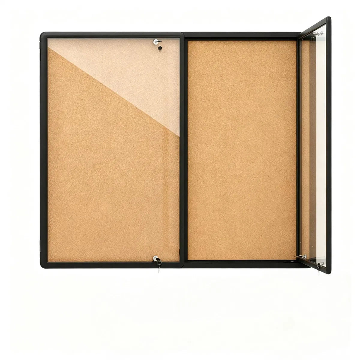 Outdoor Lockable Cork Bulletin Board Aluminum Framed Enclosed Notice Display - Image 5