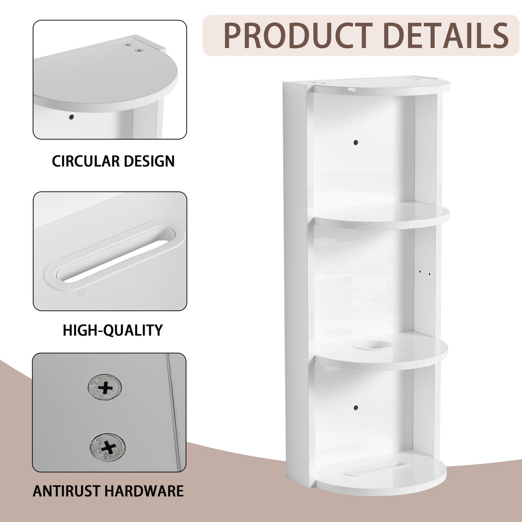 12-Inch Bathroom Wall-Mounted Storage Rack