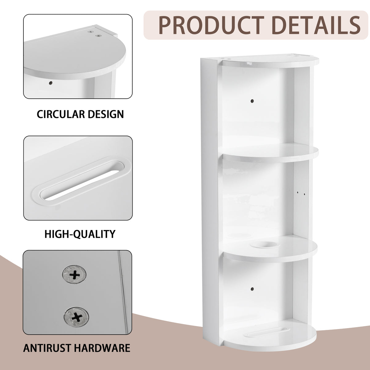 12-Inch Bathroom Wall-Mounted Storage Rack