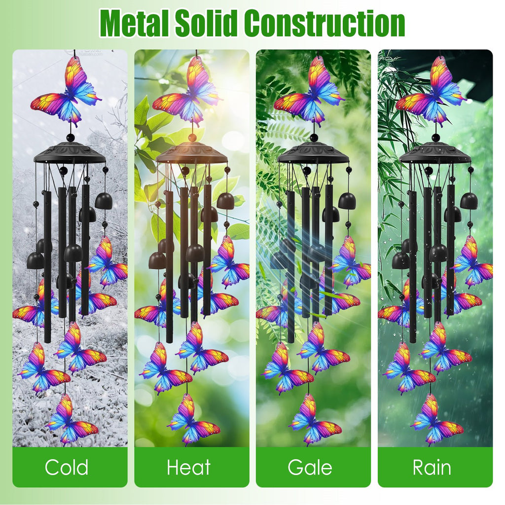 1Pc Butterfly Wind Chimes For Outside Metal Wind Chimes With Aluminum Tubes - Image 5