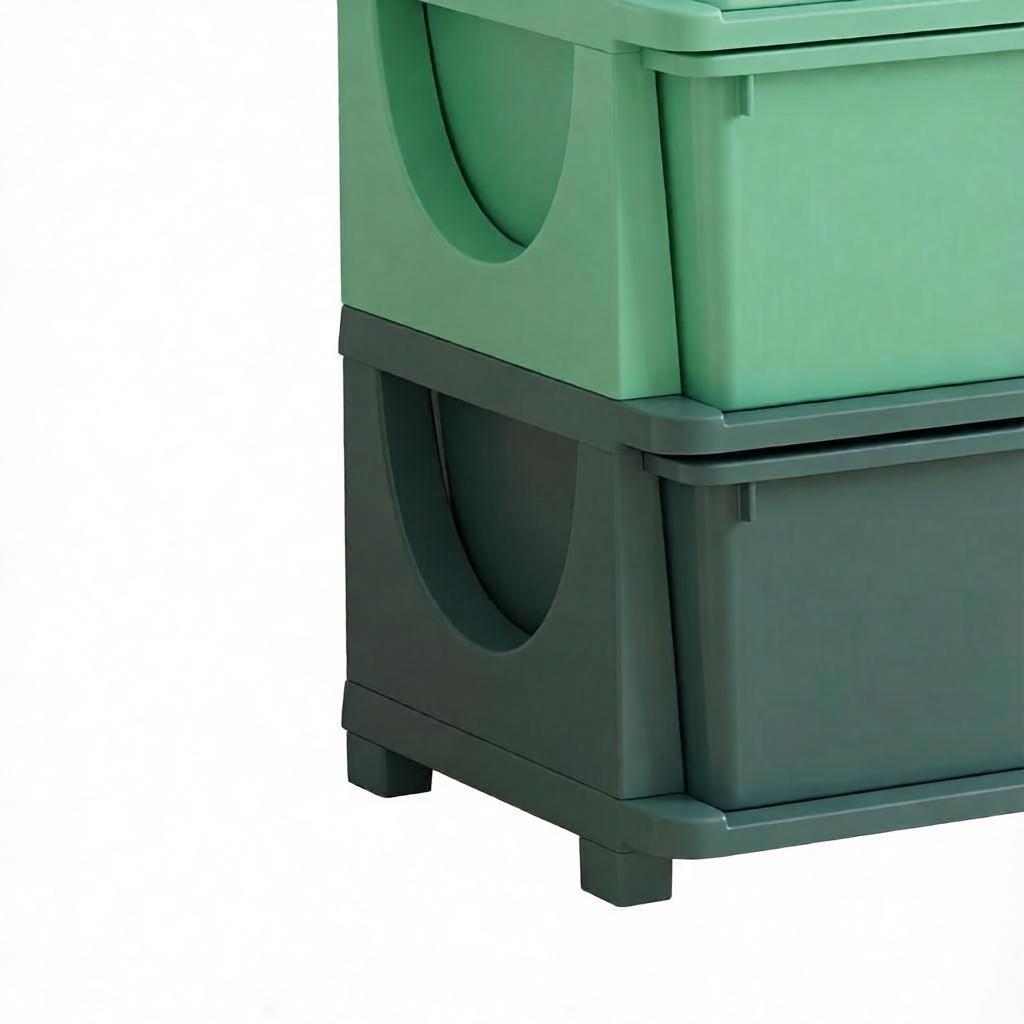 6-Drawer Storage Organizer Enclosed Bins on Raised Base