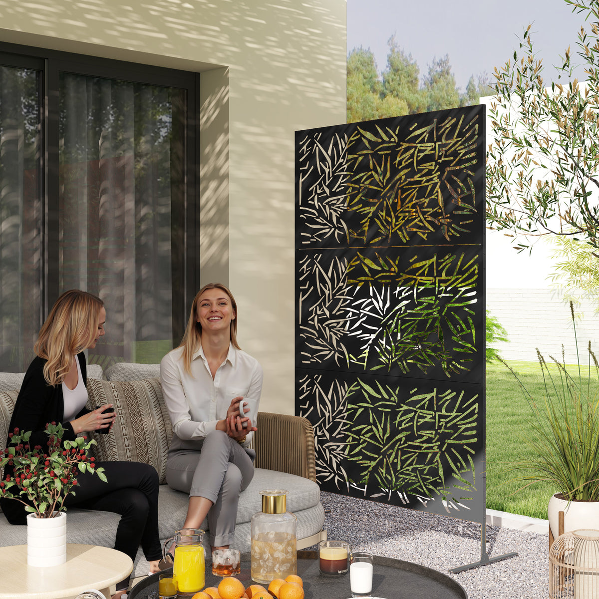 Decorative Privacy Fence Screen Metal Outdoor Climbing Plant Trellis - Dimensions and Specifications
