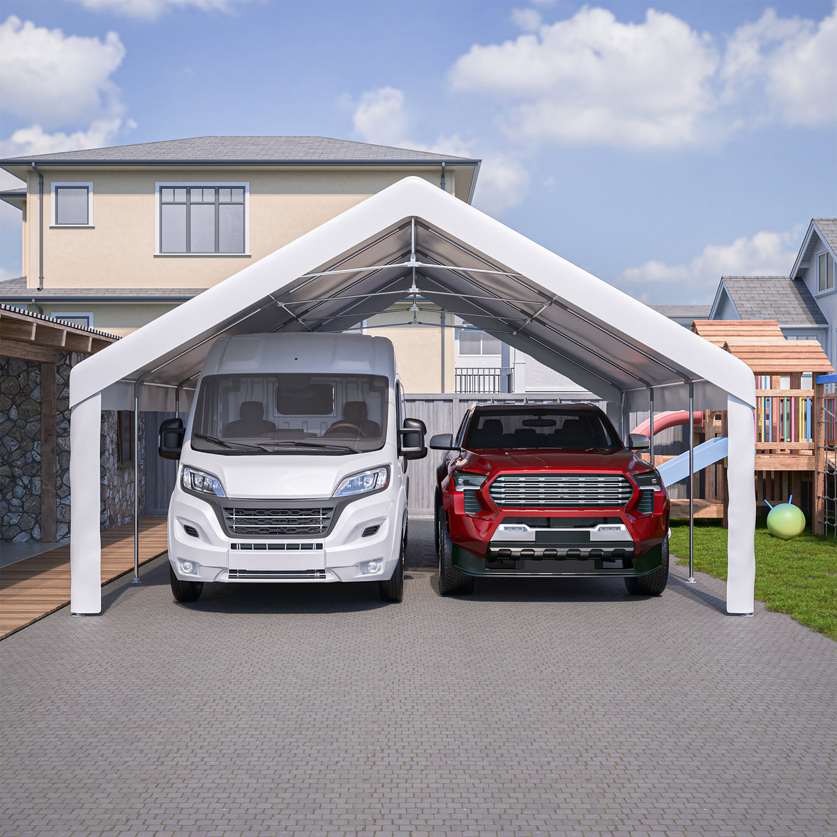 20x20 FT Event Shelter with Detachable Sides and Carport Capability Equipped - Image 5
