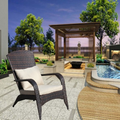 Outdoor Patio Chair with Cushions