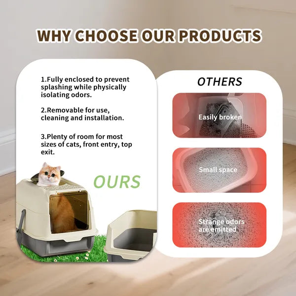 Double Door Cat Litter Box Allowing Cats To Enter The Bathroom More Smoothly