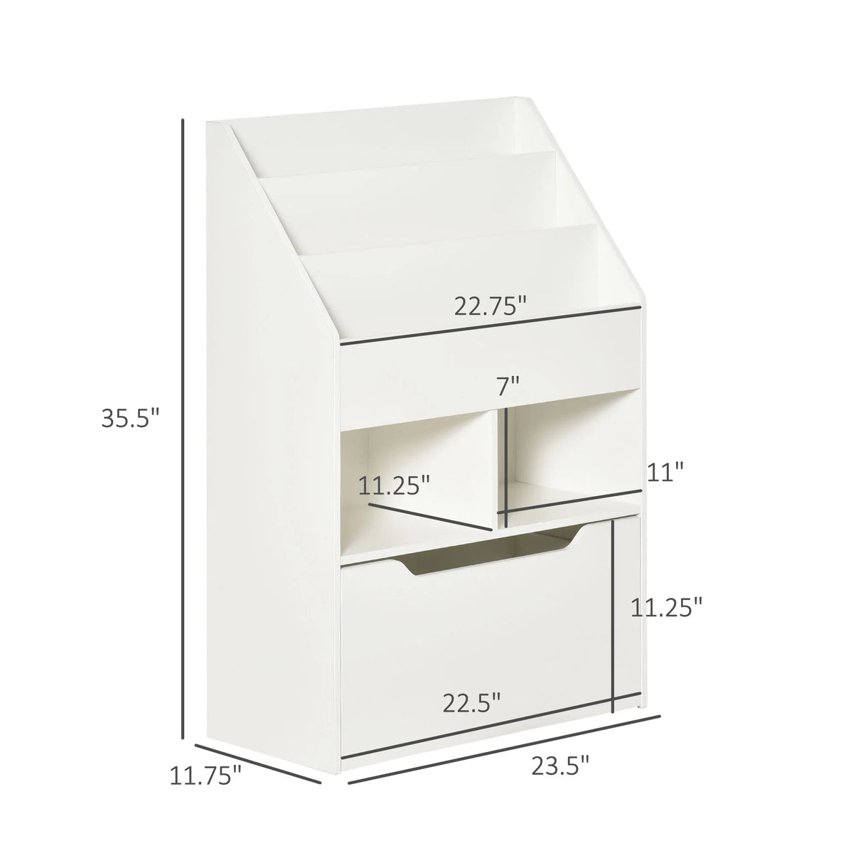 Kids Bookcase Multi Shelf Rack Organizer with Storage Drawer for Books for - Image 2