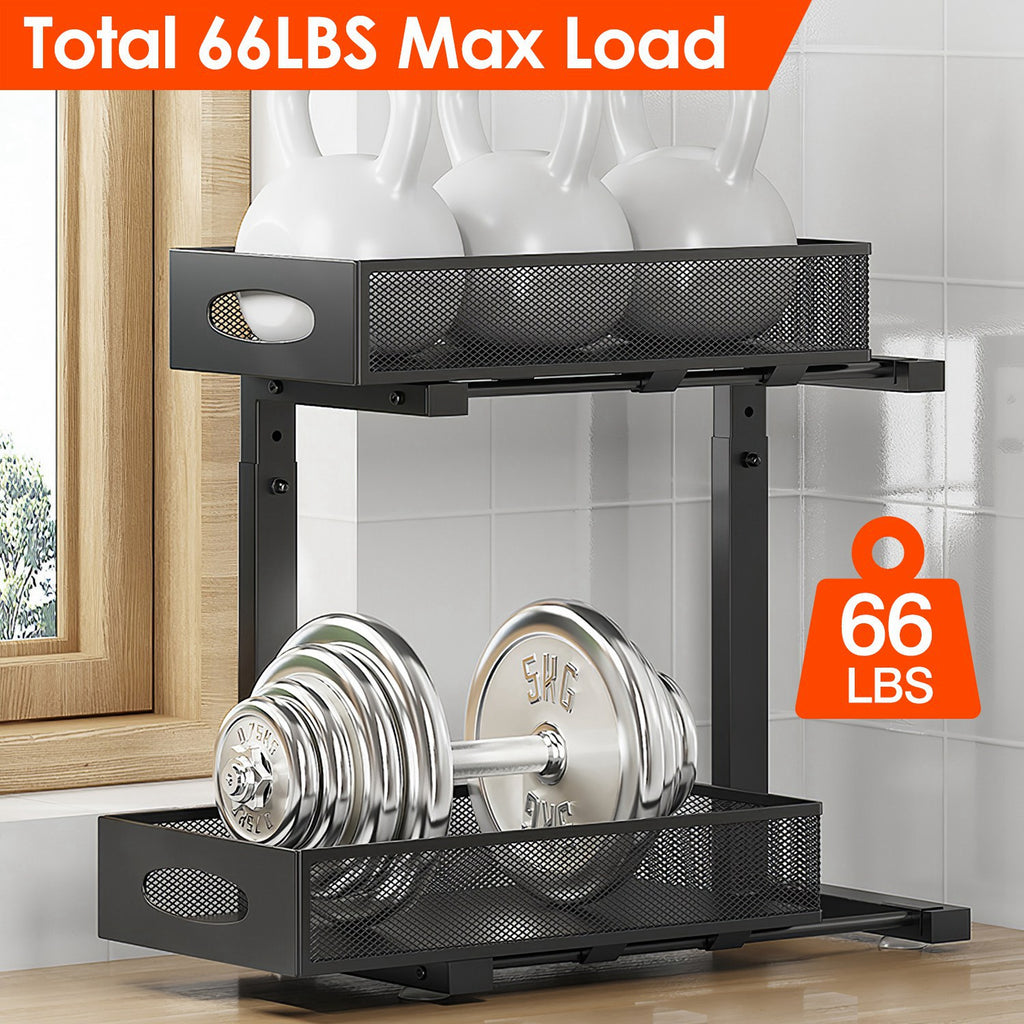2pcs under sink organizer tier product angle 8