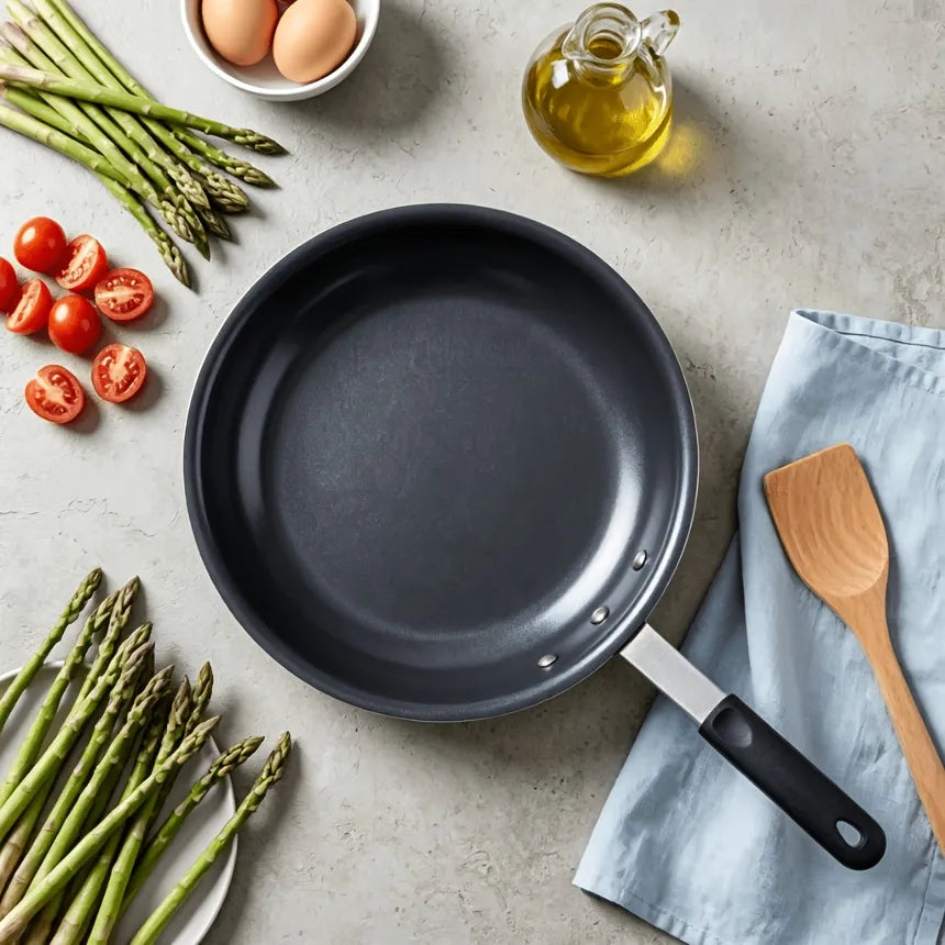 Ceramic Nonstick Egg Pan Aluminum Frying Pan with Stainless Steel Base Oven