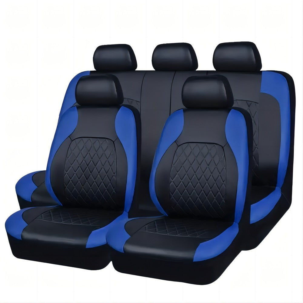 5 Seat Car Seat Cover Single Stitch Diamond Pattern Quilted And Embroidered - Image 2