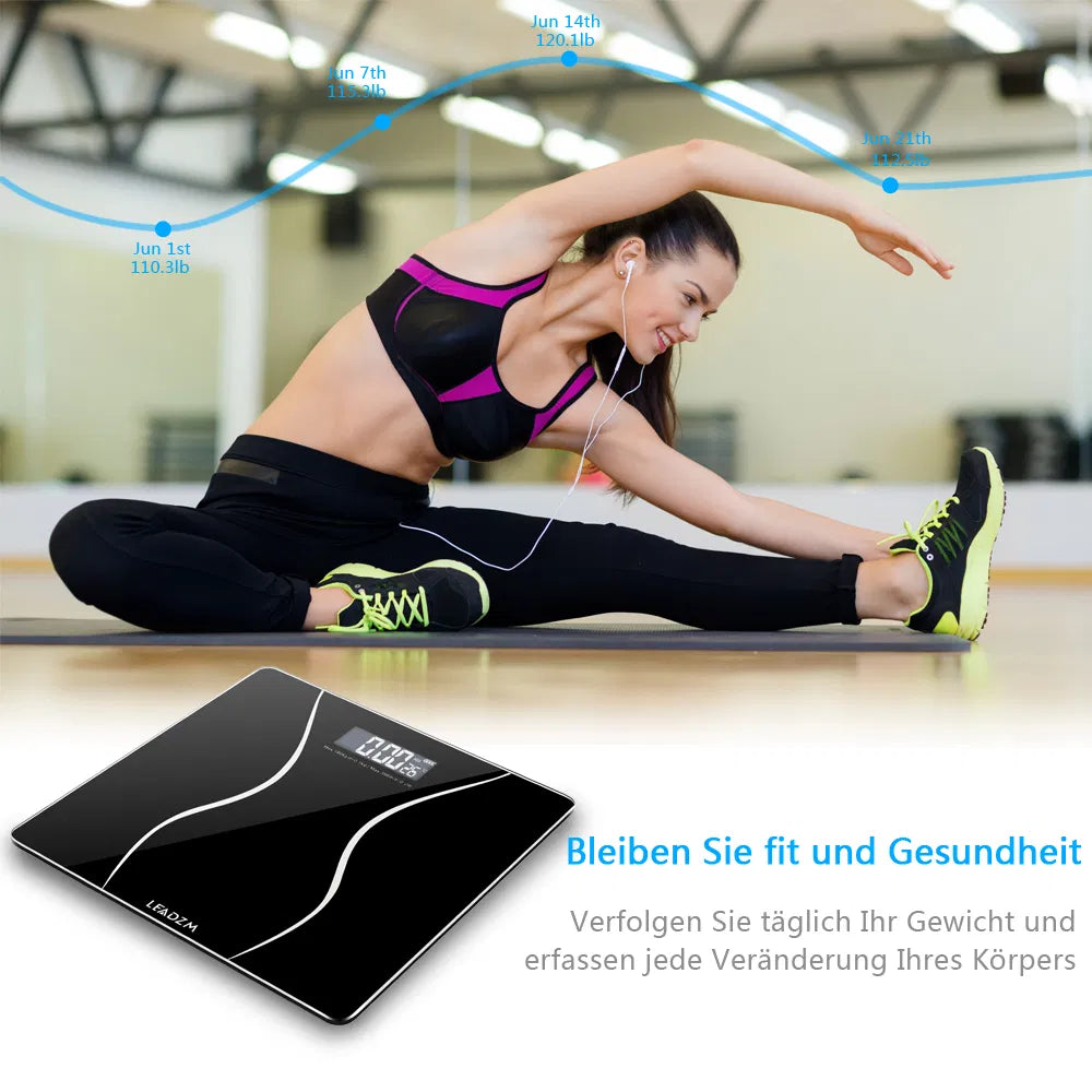 LEADZM 180Kg Slim Waist Pattern Personal Scale Black - Image 3