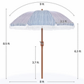 9Ft Garden Patio Umbrella With Crank Operating Mechanism BlueWhite