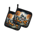 Poodle Spooky Halloween Pair of Pot Holders Kitchen Heat Resistant Pot Holders