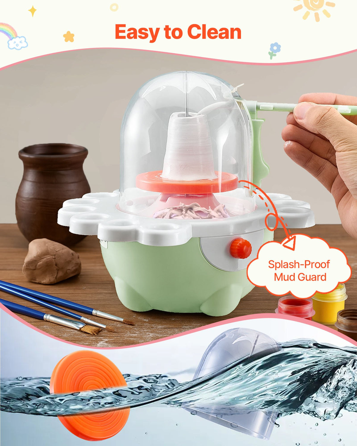 Mini Pottery Wheel 2 In And 3 In Turntables Adjustable Speed Electric Clay - Image 5