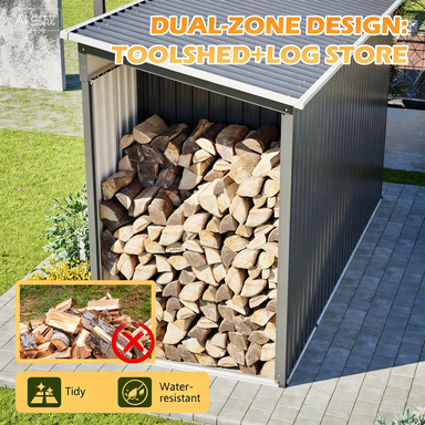 10'x4' Outdoor Metal Storage Shed For Garden Tools Lockable Door With Floor Frame - Image 4